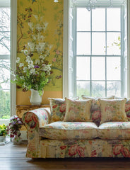 Salthrop Large Sofa with Scatter Cushions in Stripe Berrington by Colefax and Fowler - Available Now