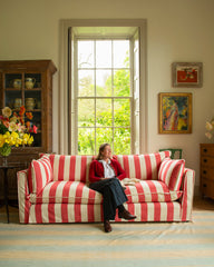 Cocobella 3 Seater Sofa in Petunia Red Stripe