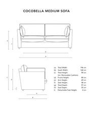 Cocobella 2.5 Seater Sofa in Beatrice Midnight