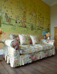 Salthrop Large Sofa with Scatter Cushions in Stripe Berrington by Colefax and Fowler - Available Now