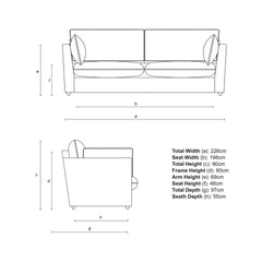 Cocobella 3 Seater Sofa in Petunia Red Stripe