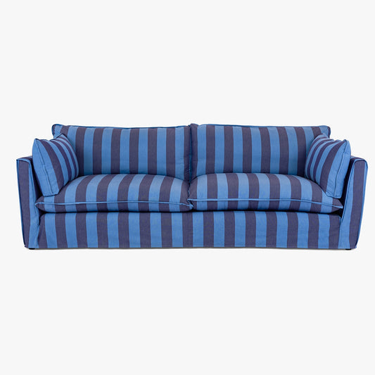 Cocobella 3.5 Seater Sofa in Coastal Blue Stripe