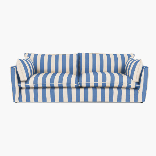 Cocobella 3.5 Seater Sofa in Cornish Blue Stripe