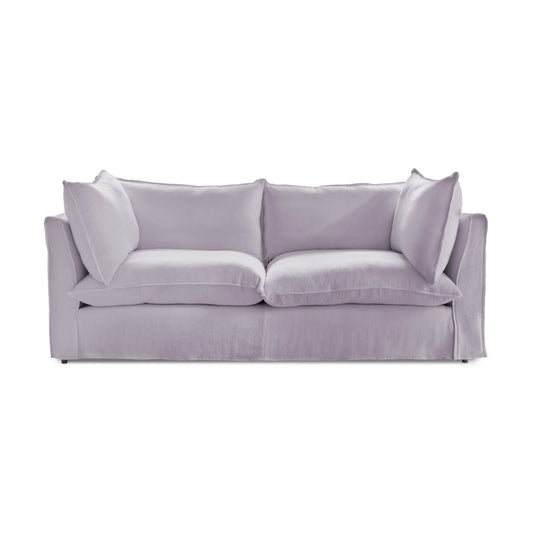 Coco 3 seater sofa with Self Piped Knife Edge cushion in Cotton Linen Sea Salt - Available for Quick Ship