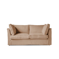 Coco 2.5 seater sofa with Self Piped Box Edge cushion in Cotton Linen Rosedale - Made to Order