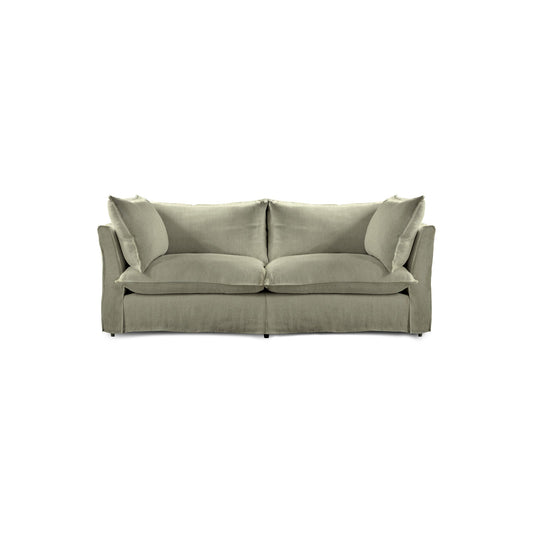 Coco 2.5 seater sofa with Knife Edge cushion in Hemp Linen - Made to Order