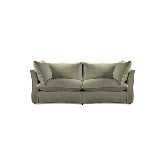 Coco 2.5 seater sofa with Knife Edge cushion in Taupe Linen - Made to Order