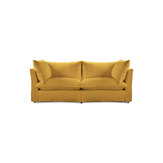 Coco 2.5 seater sofa with Knife Edge cushion in Maize Linen - Made to Order