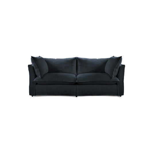 Coco 2.5 seater sofa with Knife Edge cushion in Midnight Linen - Made to Order