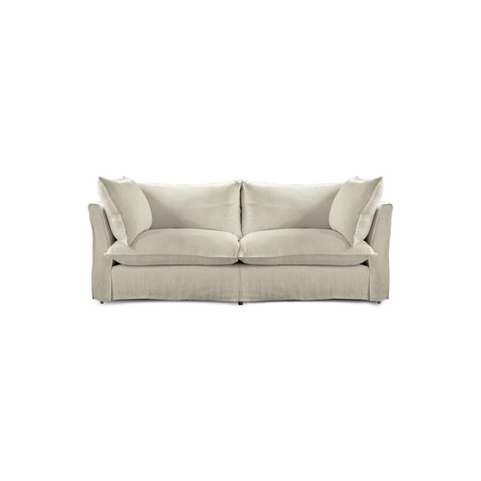 Coco 2.5 seater sofa with Knife Edge cushion in Pearl Grey Linen - Made to Order