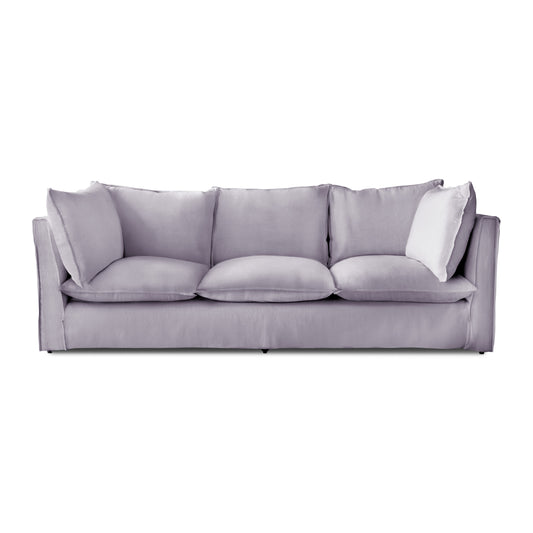 Coco 3.5 seater sofa with Self Piped Knife Edge cushion in Cotton Linen Sea Salt - Made to Order