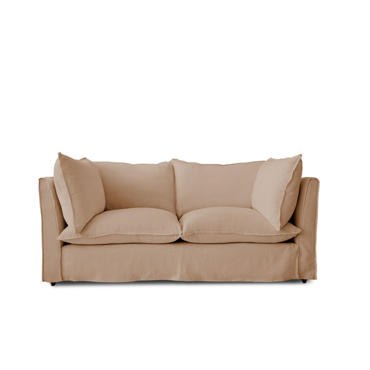 Coco 2.5 seater sofa with Self Piped Knife Edge cushion in Cotton Linen Rosedale - Available Now