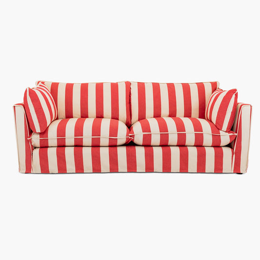 Cocobella 3 Seater Sofa in Petunia Red Stripe