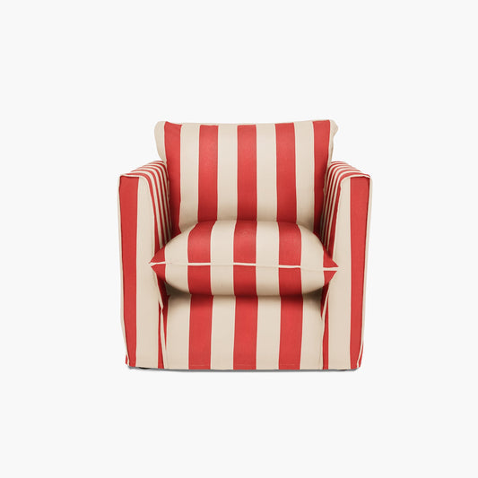 Cocobella Armchair in Petunia Red Stripe