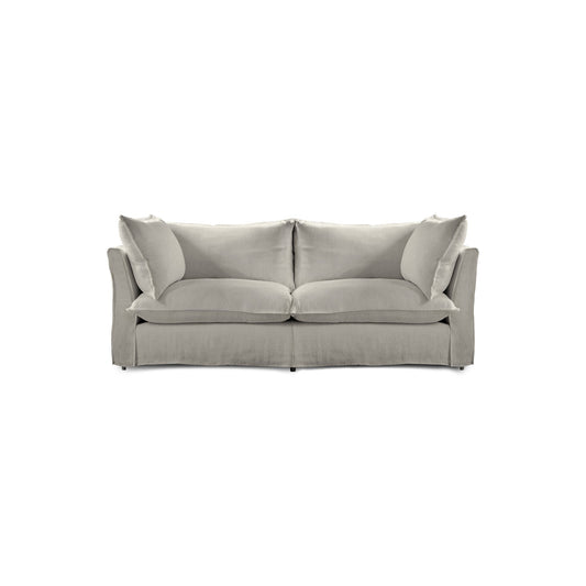 Coco 2.5 seater sofa with Knife Edge cushion in Dove Linen - Made to Order