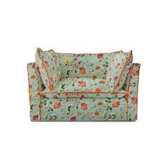 Coco Loveseat with Contrast Piped Knife Edge cushions in Wildwood Duck Egg - Made to order