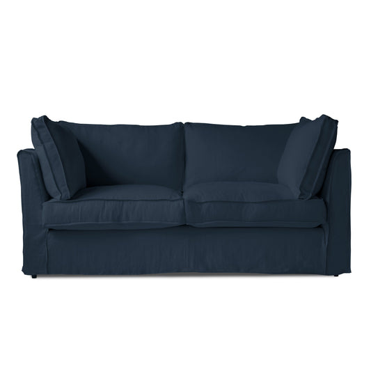 Coco 2.5 seater sofa with Self Piped Box Edge cushion in Cotton Linen Riviera - Made to Order