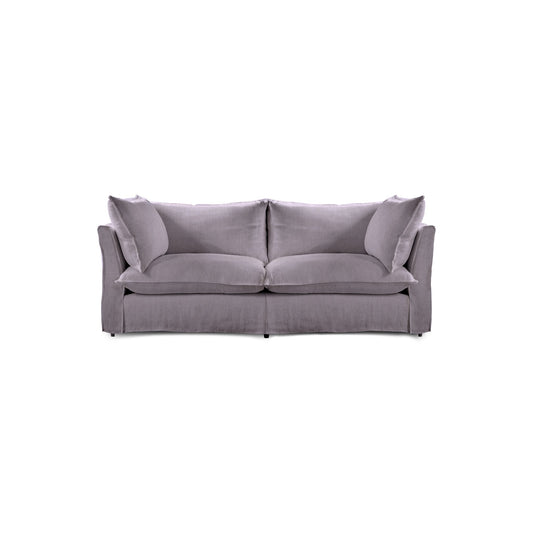 Coco 2.5 seater sofa with Knife Edge cushion in Lilac Linen - Made to Order