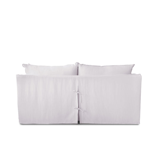 Coco 2.5 seater sofa with Self Piped Knife Edge cushion in Cotton Linen Sea Salt - Made to Order