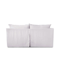 Coco 2.5 seater sofa with Self Piped Knife Edge cushion in Cotton Linen Sea Salt - Made to Order