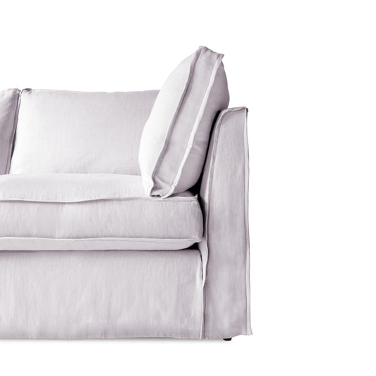 Coco 2.5 seater sofa with Self Piped Box Edge cushion in Cotton Linen Sea Salt - Available Now