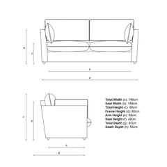 Cocobella 2.5 Seater Sofa in Spring Green Stripe