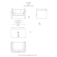 Coco Loveseat with Self Piped Box Edge cushion in Stripes Petunia - Made to order