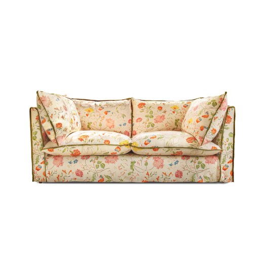 Coco 2.5 seater sofa with Contrast Piped Knife Edge cushion in Andrew Martin Wildwood Ivory - Made to order