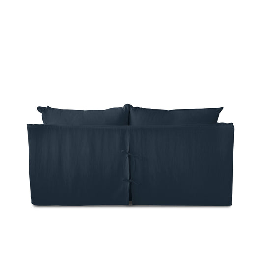 Coco 2.5 seater sofa with Self Piped Knife Edge cushion in Cotton Linen Riviera - Made to Order