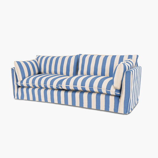 Cocobella 3.5 Seater Sofa in Cornish Blue Stripe