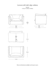 Coco Loveseat with Contrast Piped Knife Edge cushions in Wildwood Duck Egg - Made to order