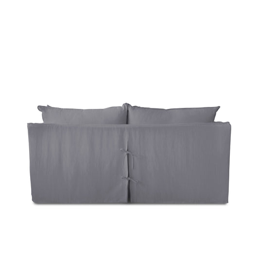 Coco 2.5 seater sofa with Self Piped Knife Edge cushion in Cotton Linen Thistle - Made to Order