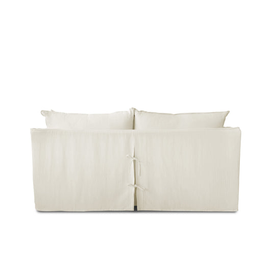 Coco 2.5 seater sofa with Self Piped Knife Edge cushion in Cotton Linen Cool Coconut - Made to Order