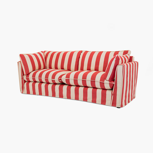 Cocobella 3 Seater Sofa in Petunia Red Stripe