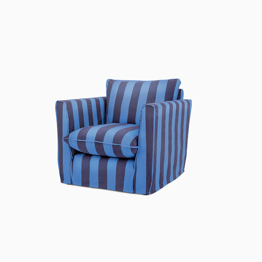 Cocobella Armchair in Coastal Blue Stripe