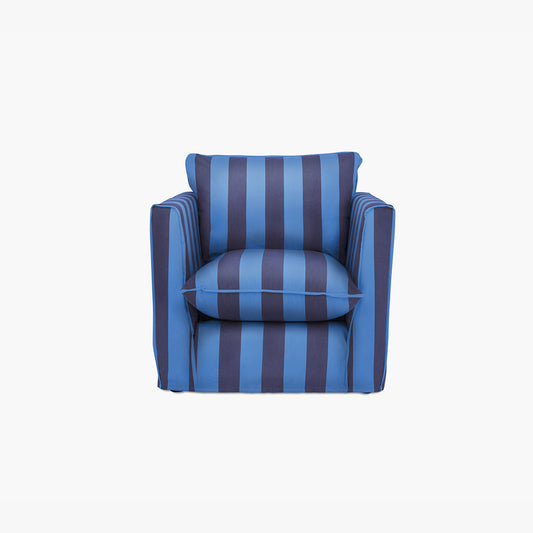 Cocobella Armchair in Coastal Blue Stripe