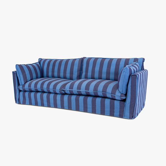 Cocobella 3.5 Seater Sofa in Coastal Blue Stripe