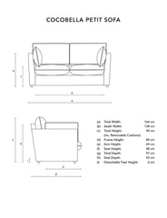 Cocobella 2 Seater Sofa in Spring Green Stripe