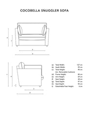 Cocobella Loveseat in Garden Grey Stripe