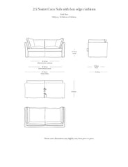 Coco 2.5 seater sofa with box-edge cushions - Made to Order - Prices from