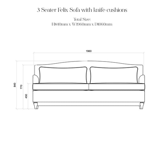 Felix 3 seater sofa in Petunia Stripes