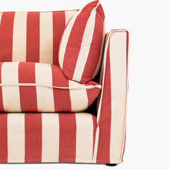 Cocobella 3.5 Seater Sofa in Petunia Red Stripe