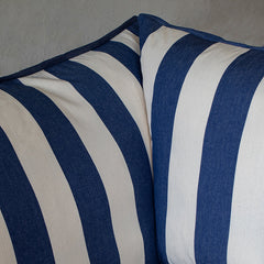 Coco 2.5 seater sofa with Self Piped Knife Edge cushion in Stripes Sea Holly - Made to Order