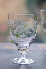 Six Bistro Glasses with Fern Design by Vintage List