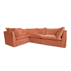 Coco 2 x 3 seater sofa with Knife Edge Cushion in Cayenne Linen - Made to Order