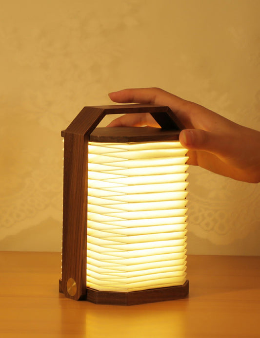 Smart Origami Lamp - Walnut