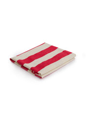 Cocobella Footstool Cover in Petunia Red Stripe