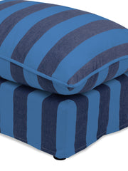 Cocobella Footstool in Coastal Blue Stripe