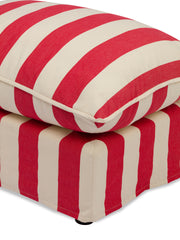 Cocobella Footstool in Petunia Red Stripe