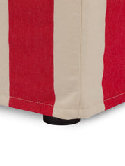 Cocobella Footstool in Petunia Red Stripe